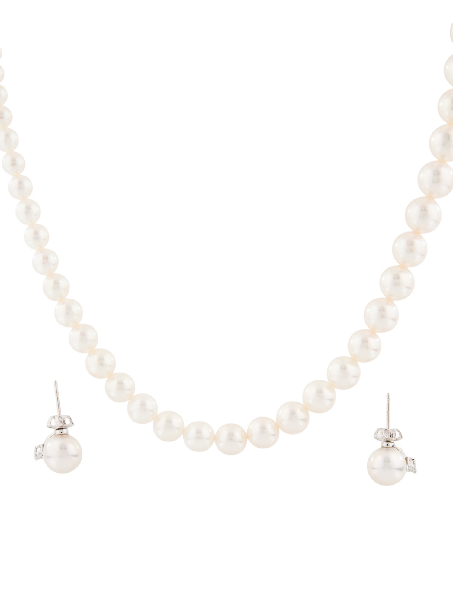Tasaki 18K Pearl & Diamond Necklace Set