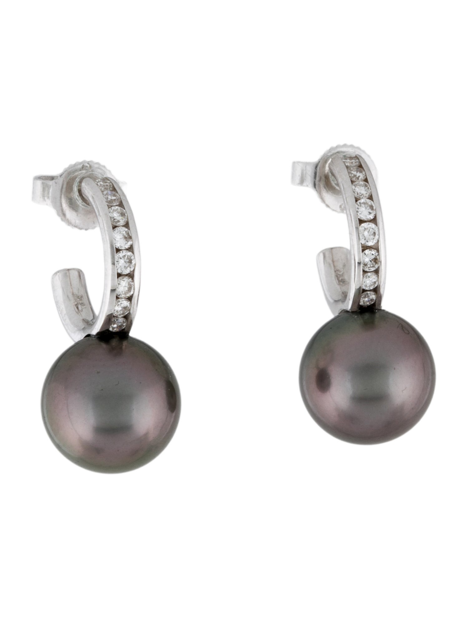 Tasaki 18K Pearl & Diamond Drop Earrings