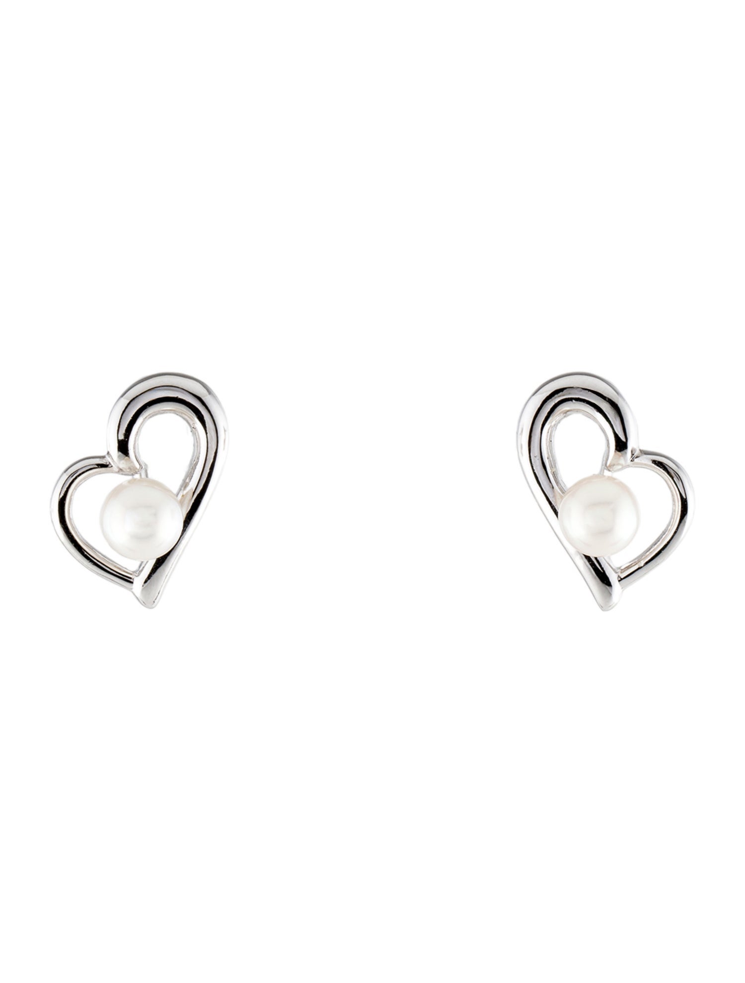 Tasaki Pearl Heart Clip-On Earrings