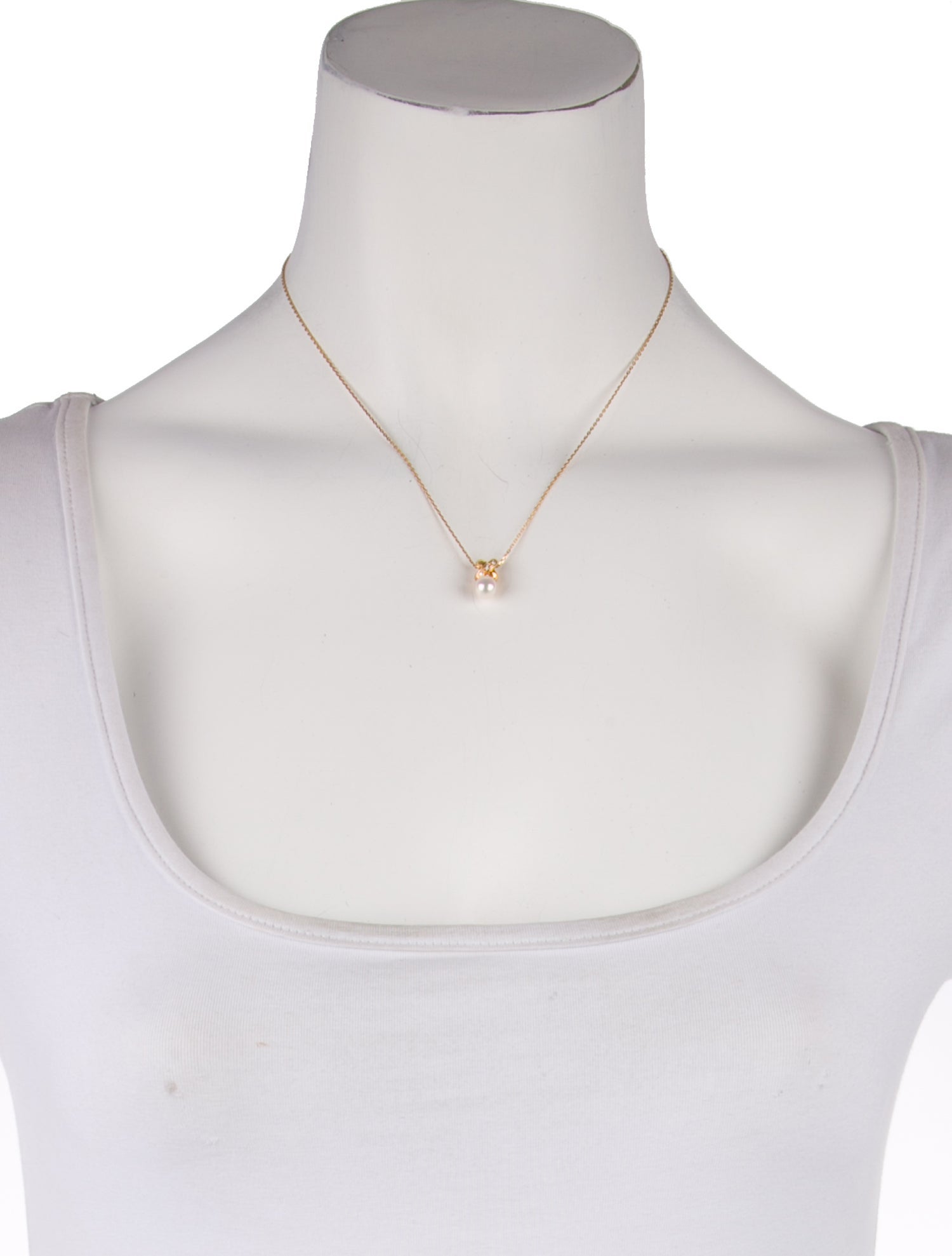 Tasaki 18K Pearl & Diamond Pendant Necklace