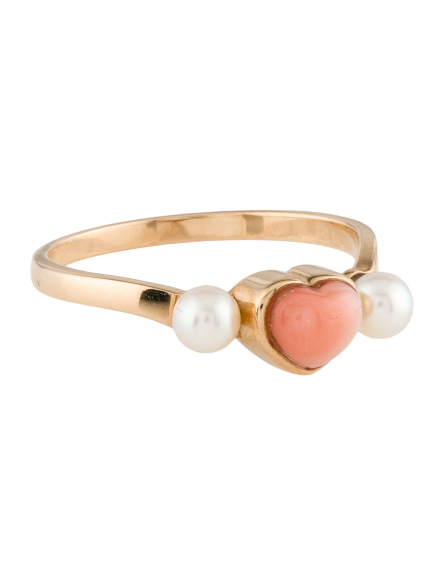 Tasaki 18K Pearl & Coral Ring