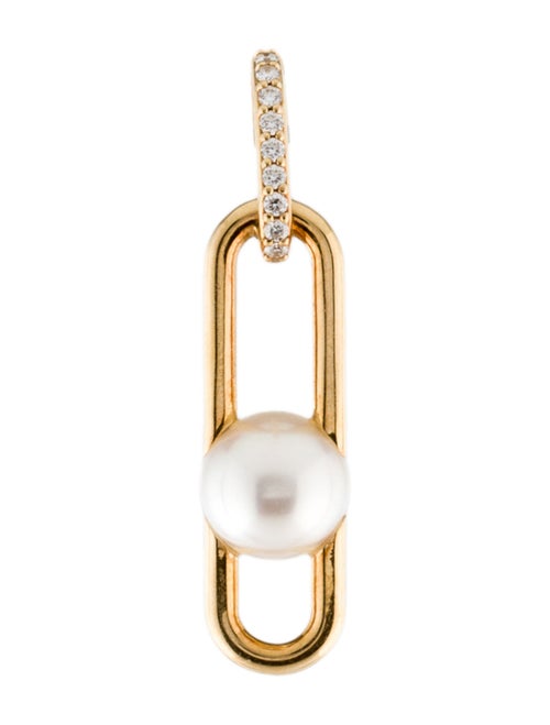 Tasaki 18K Pearl & Diamond Fine Links Single Drop Earring