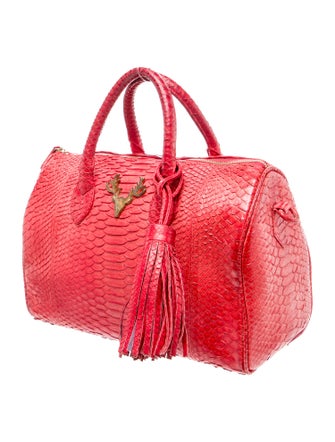 Taxidermy Snakeskin Top Handle Bag