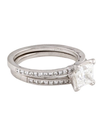 Tacori Engagement Ring Platinum Diamond Wedding Set 5.5
