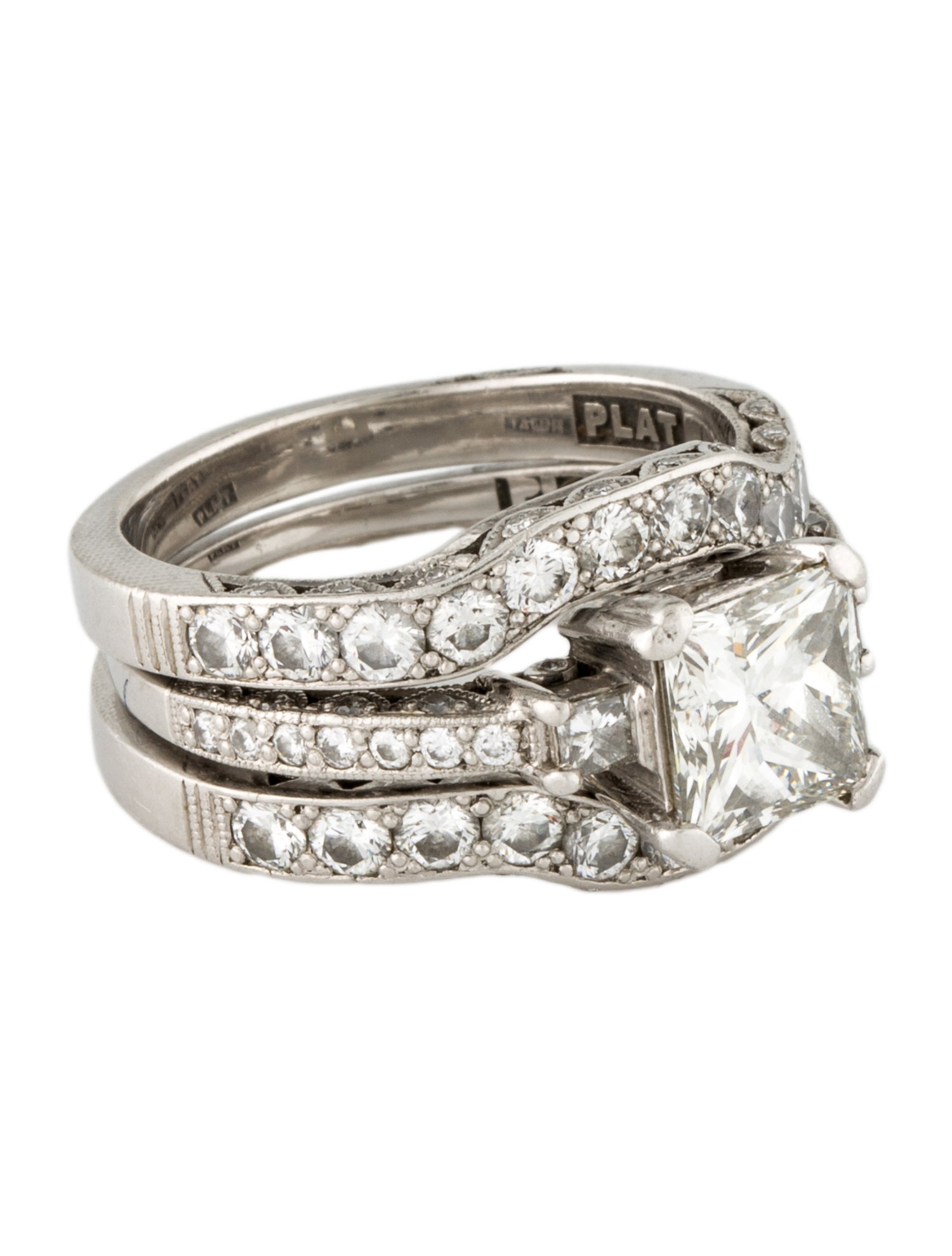 Tacori Platinum 2.51ct Diamond Wedding Set