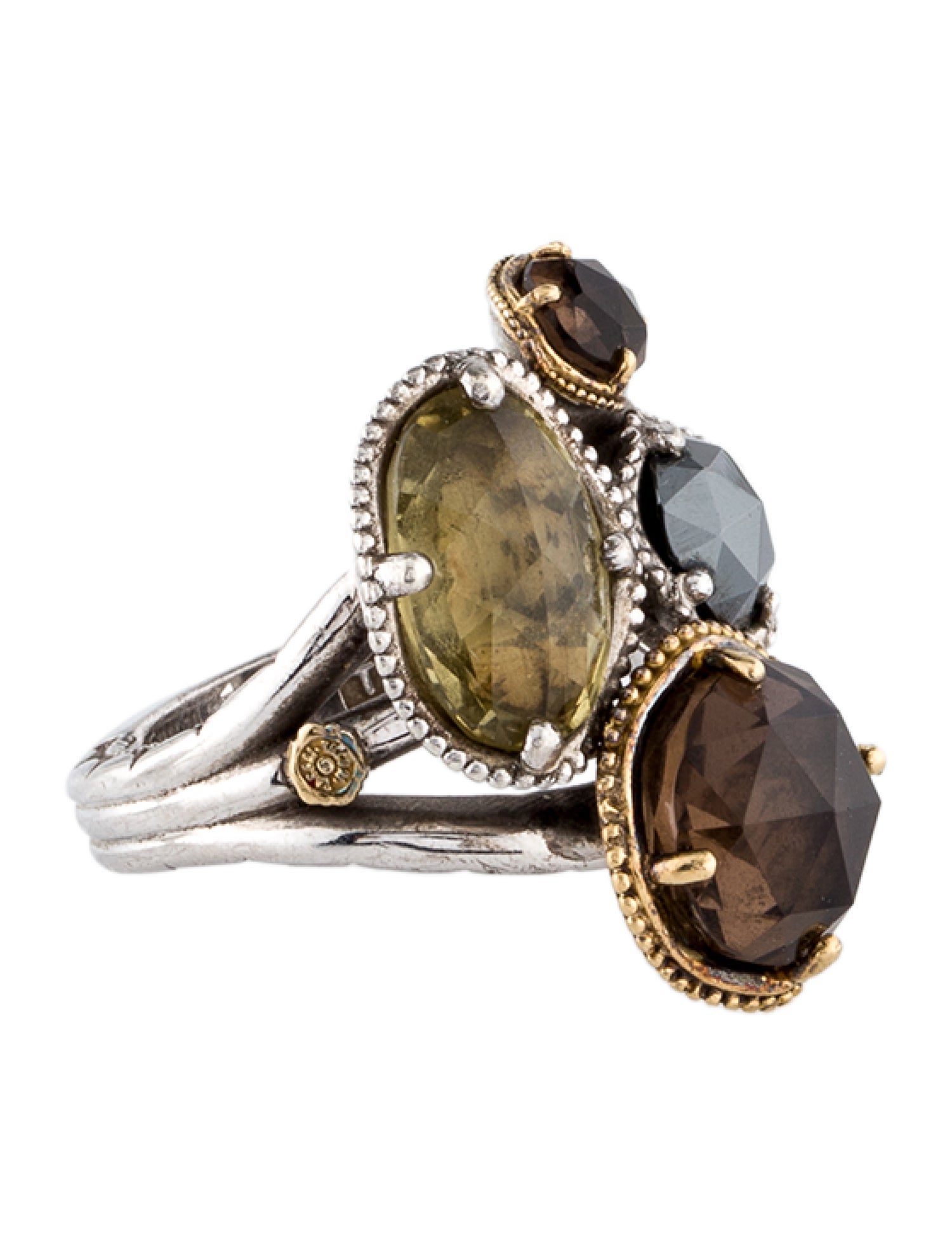 Tacori Citrine, Smoky Quartz & Hematine Midnight Sun Cocktail Ring
