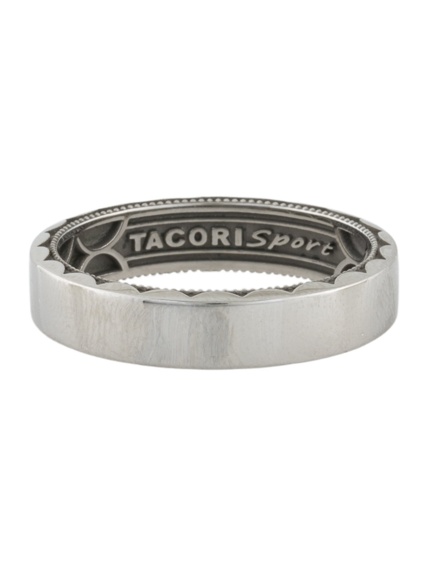 Tacori Sculpted Crescent Steel Sport Wedding Band
