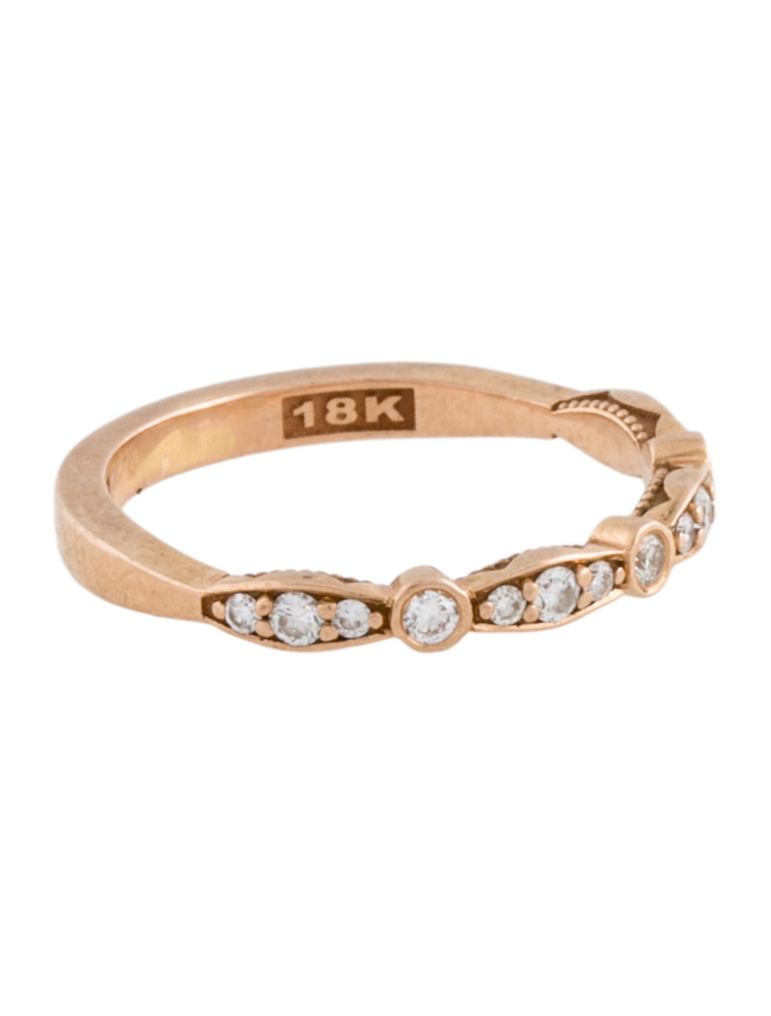 Tacori 18K Diamond Sculpted Crescent Band Ring