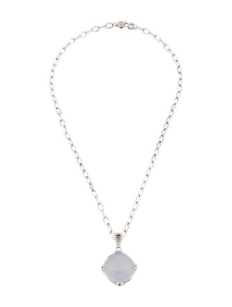 Tacori Chalcedony & Quartz Doublet Pendant Necklace
