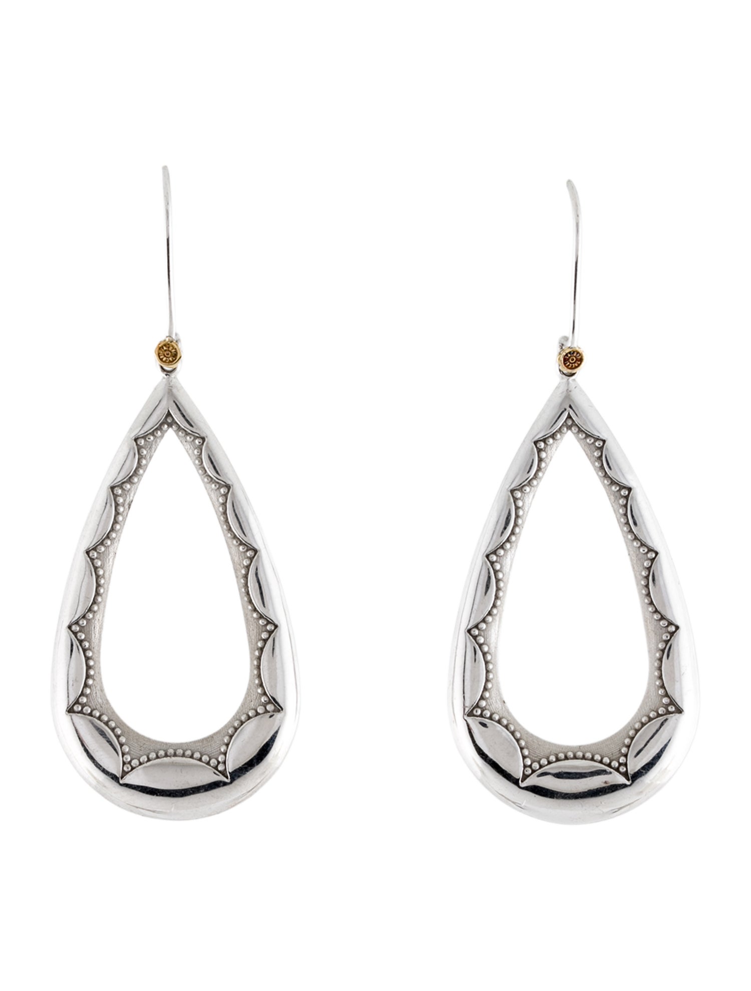 Tacori Two-Tone Pear Shaped Crescent Drop Earrings