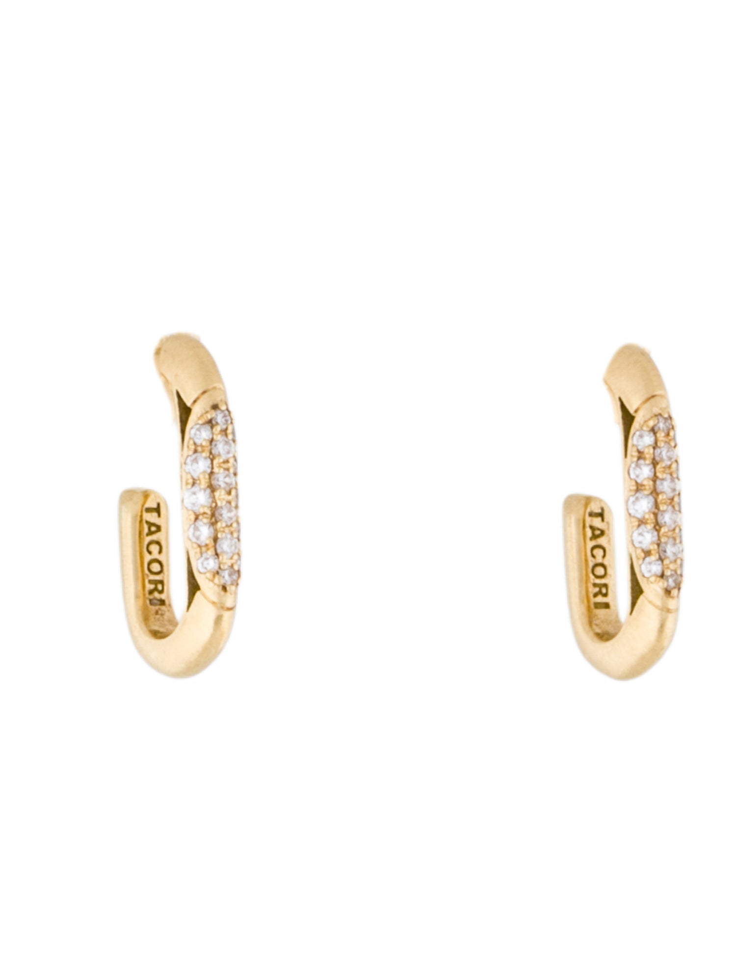 Tacori 18K Diamond Crescent Eclipse Huggie Hoop Earrings