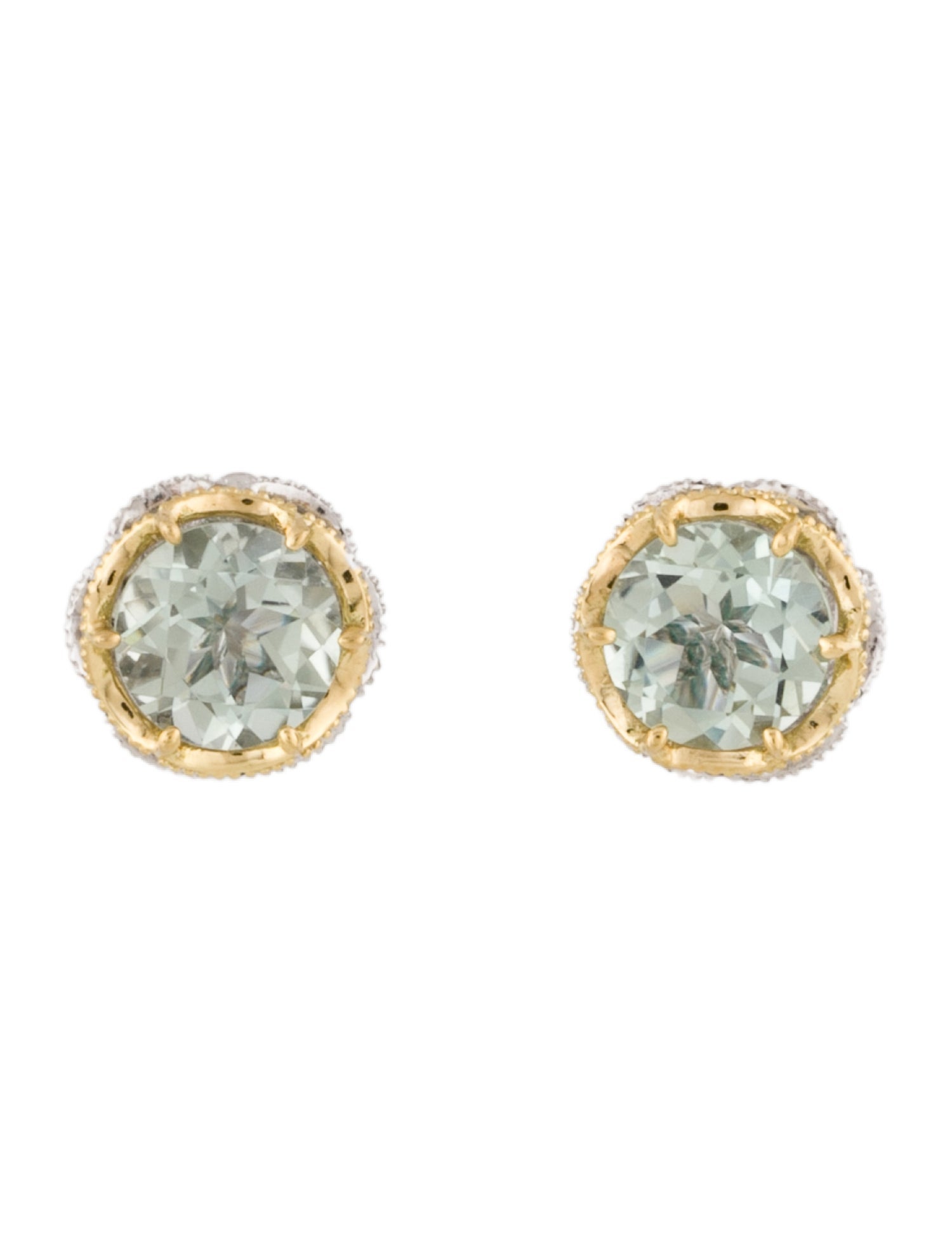 Tacori Prasiolite Crescent Crown Stud Earrings