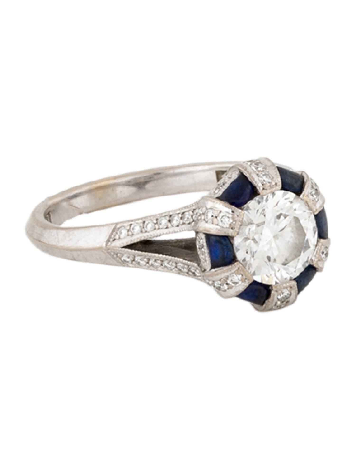 Tacori 1.13ct Lab-Grown Diamond & Sapphire Halo Engagement Ring