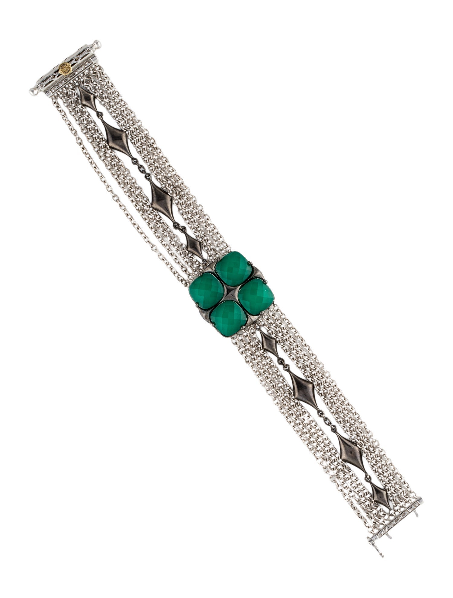 Tacori Dyed Chalcedony & Quartz Doublet Multistrand Bracelet