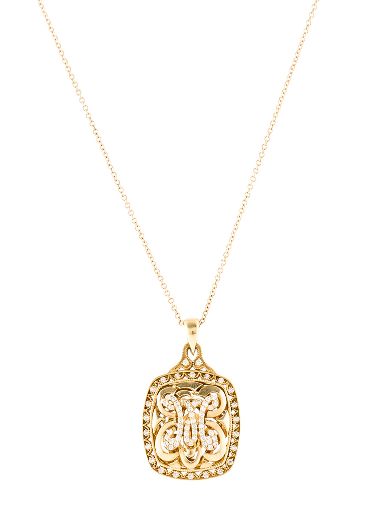 Tacori 18K Diamond Letter 'M' Pendant Necklace