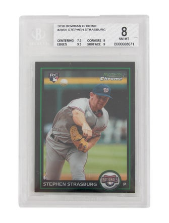 Trading Cards 2010 Bowman Chrome Stephen Strasburg BGS 8 Rookie #205A