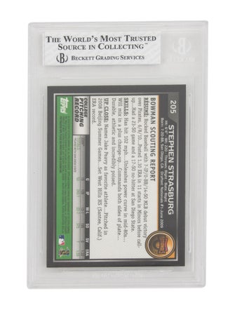 Trading Cards 2010 Bowman Chrome Stephen Strasburg BGS 8 Rookie #205A