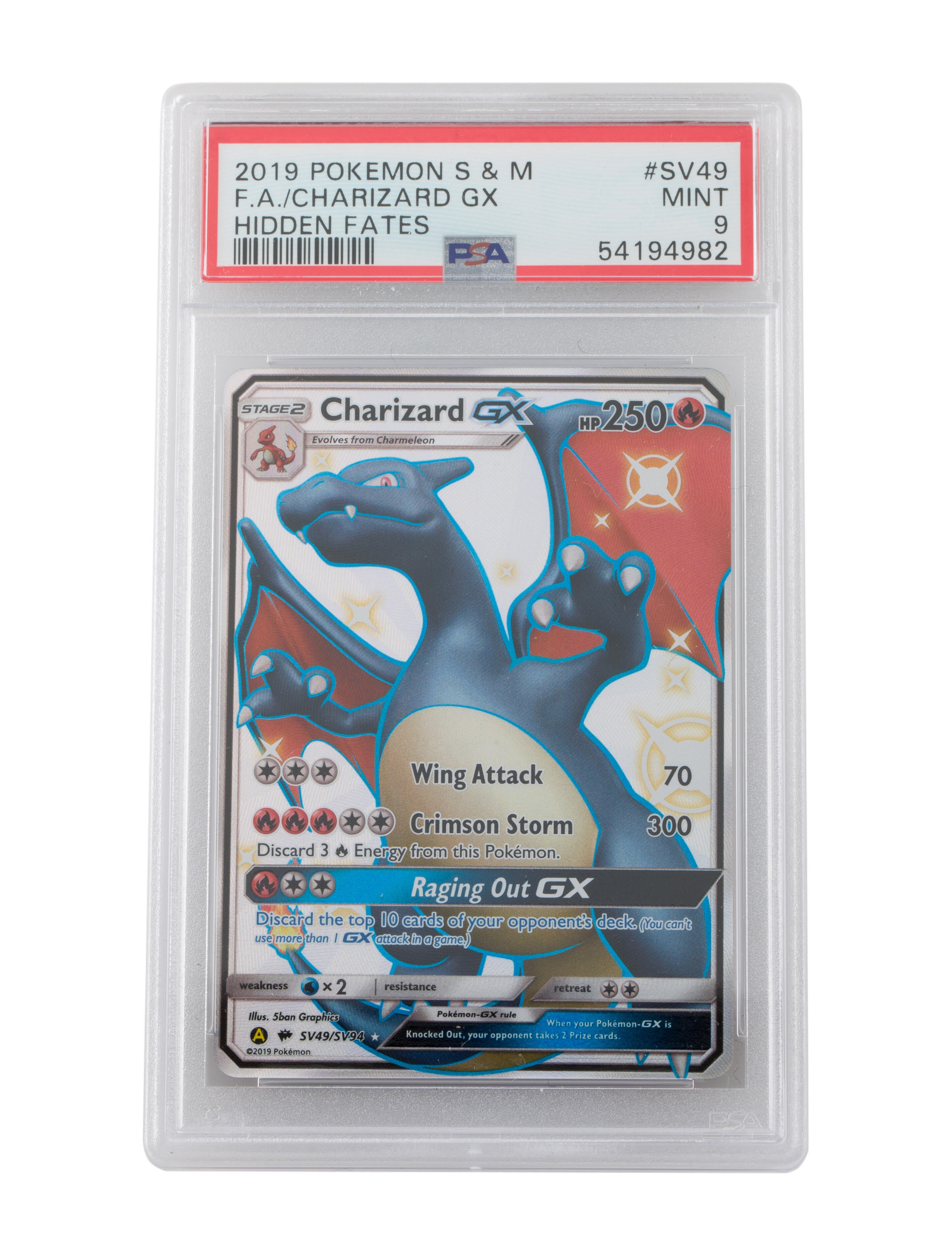 pokemon cards charizard gx full art 2019 Pokémon Sun & Moon Full Art Charizard GX Hidden Fates SV49 PSA 9 –  shophobbymall main image 1