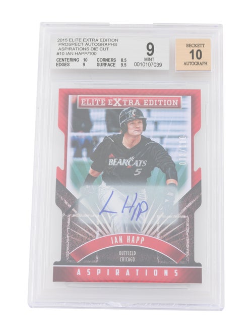 Trading Cards 2015 Elite Extra Edition #100 Ian Happ Prospect Auto Aspirations Die Cut #'d/100 Auto BGS 9/10 - POP 2