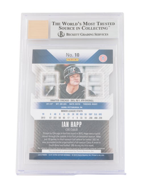 Trading Cards 2015 Elite Extra Edition #100 Ian Happ Prospect Auto Aspirations Die Cut #'d/100 Auto BGS 9/10 - POP 2