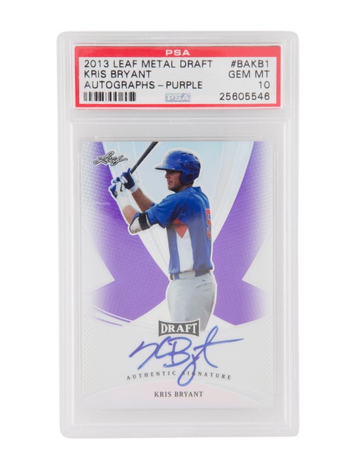 Trading Cards 2013 Leaf Metal Draft Kris Bryant Auto Purple PSA 10 #BAKB1 - GEM MT 10 - POP 7