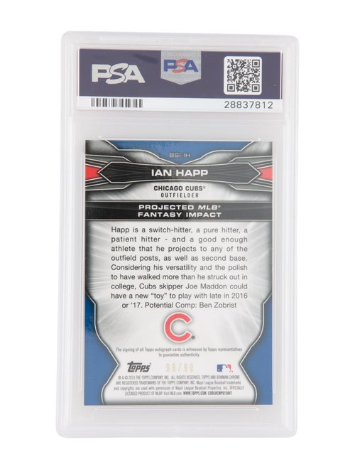 Trading Cards 2015 Bowman Chrome Draft Ian Happ Fantasy Impact Auto /99 PSA 10 #BSIIH - GEM MT 10 - POP 3