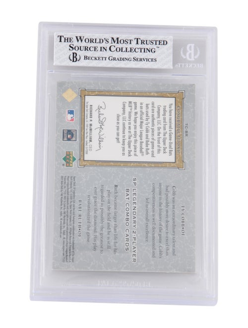 Trading Cards 2001 SP Legendary Cuts Game Used Bat Combo Card Ty Cobb/Babe Ruth BGS 8 /25 #TC-BR - POP 1