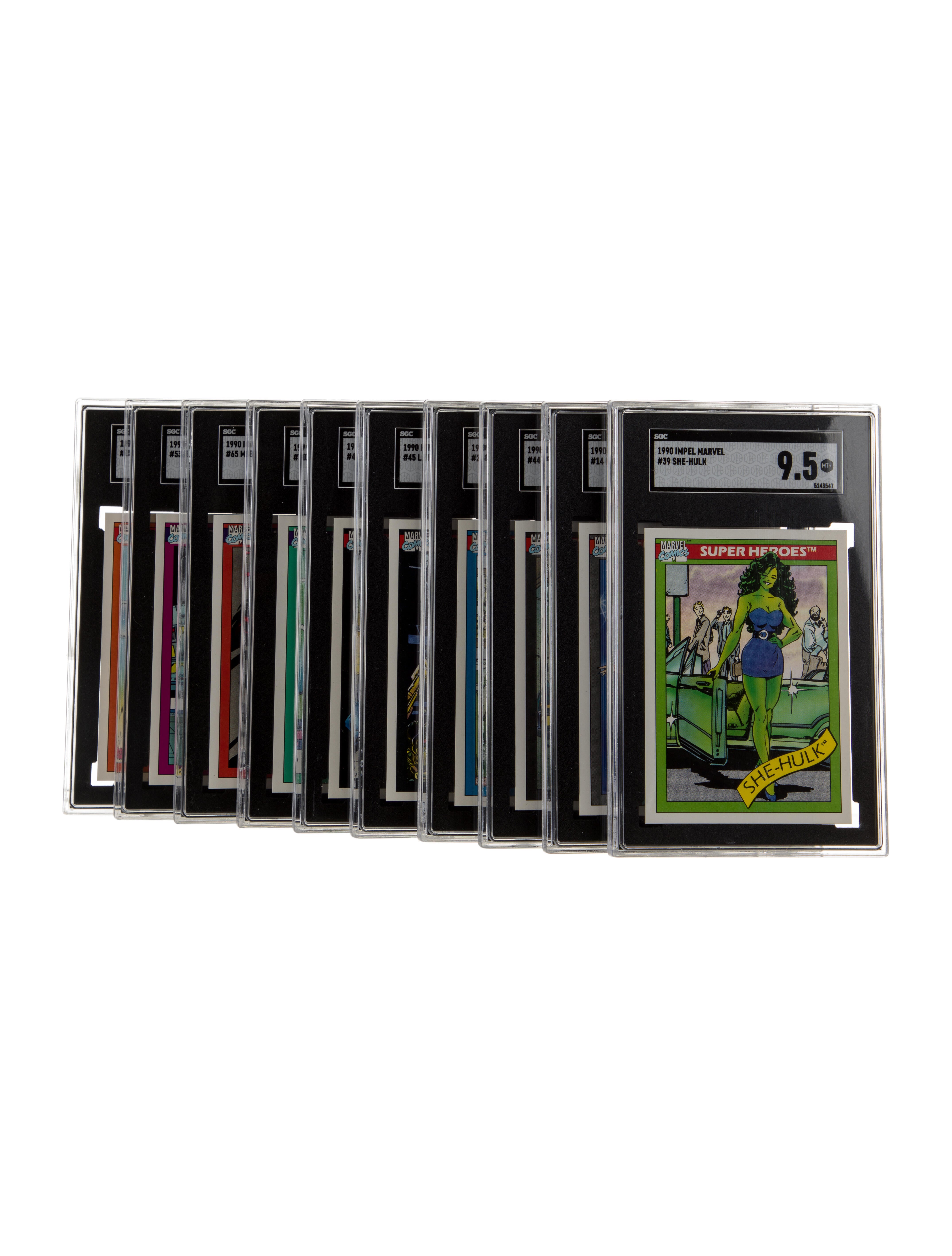 Trading Cards 10Piece 1990 Impel Marvel Trading Card Bundle SGC 99.