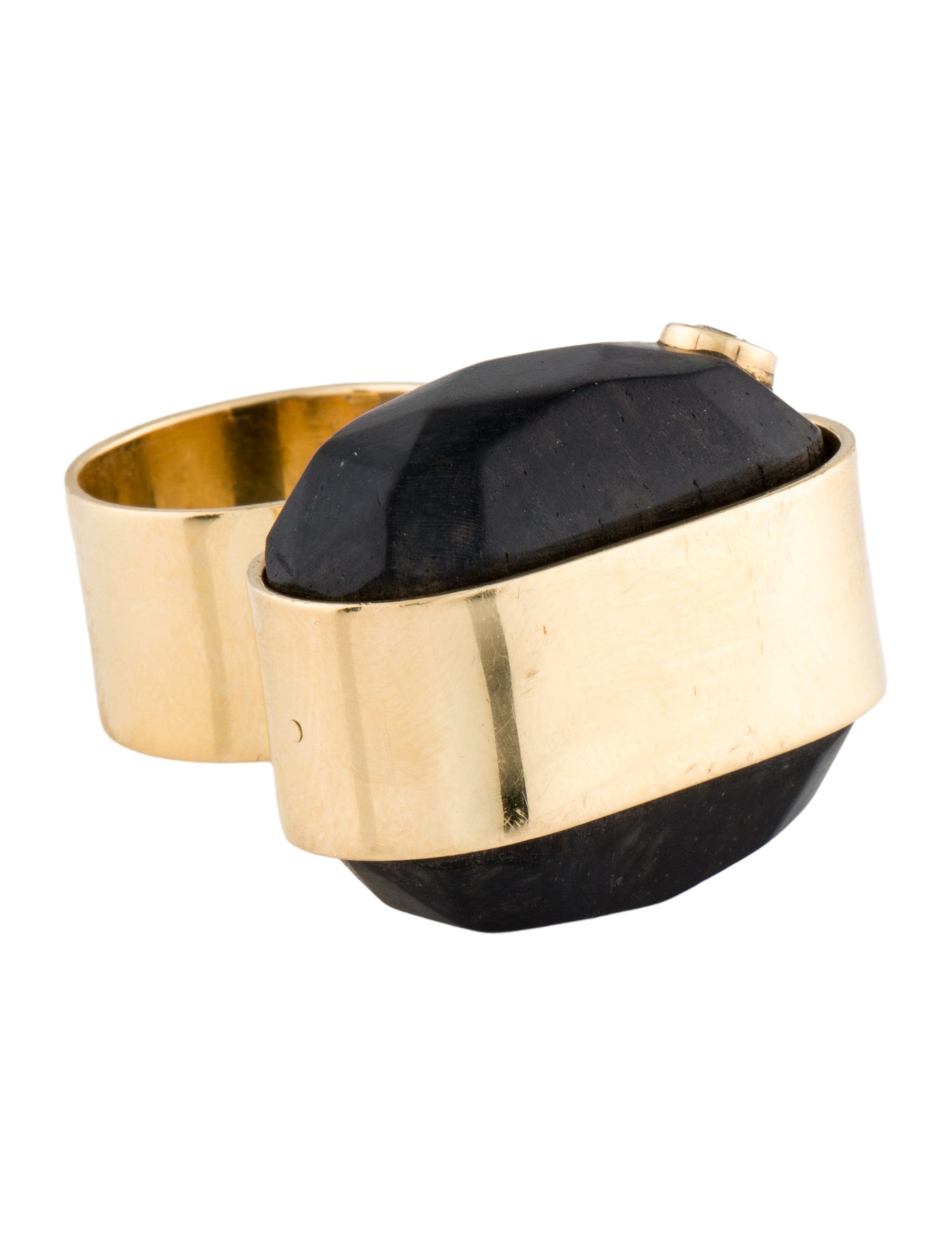 Taher Chemirik 18K Wood & Diamond Cocktail Ring
