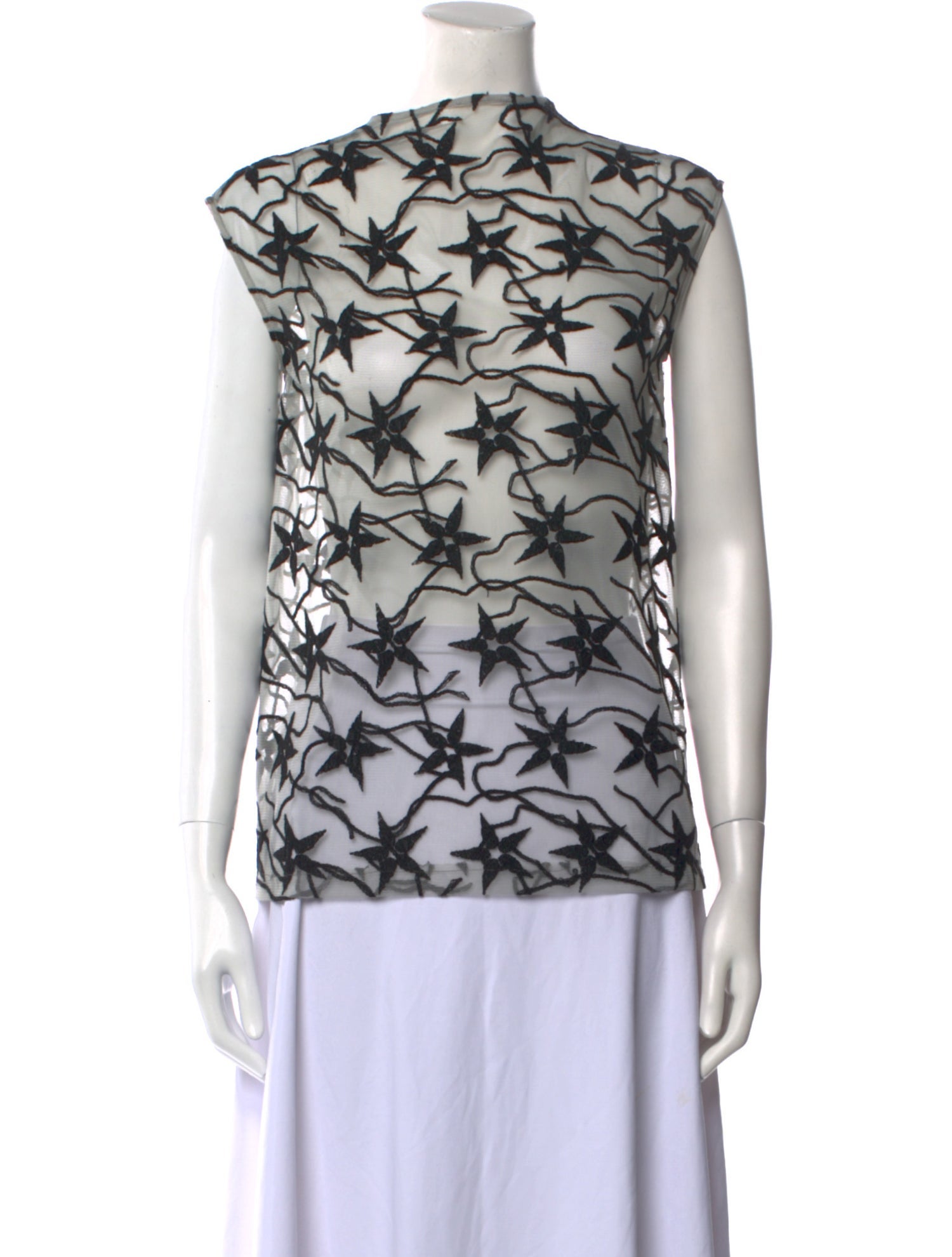 Todd Lynn Bateau Neckline Sleeveless Blouse