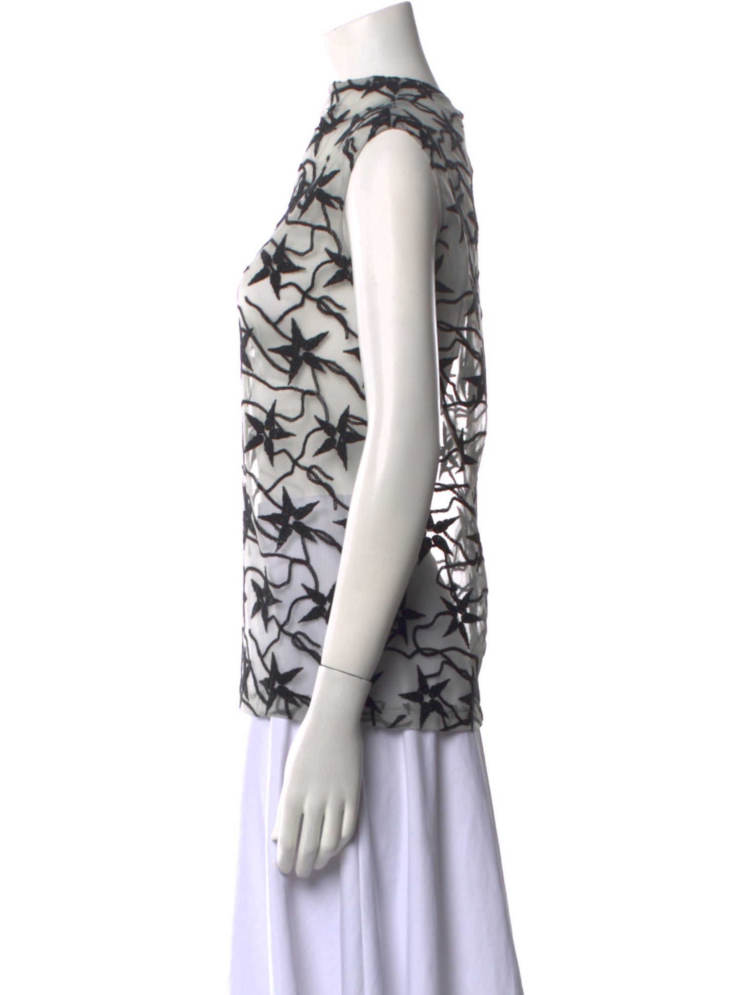 Todd Lynn Bateau Neckline Sleeveless Blouse