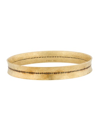 Todd Reed 18K Textured Diamond Concave Bangle Bracelet