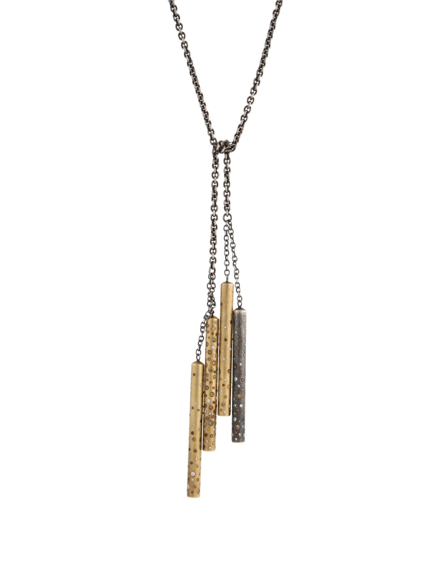 Todd Reed Diamond Cylinder Lariat Necklace
