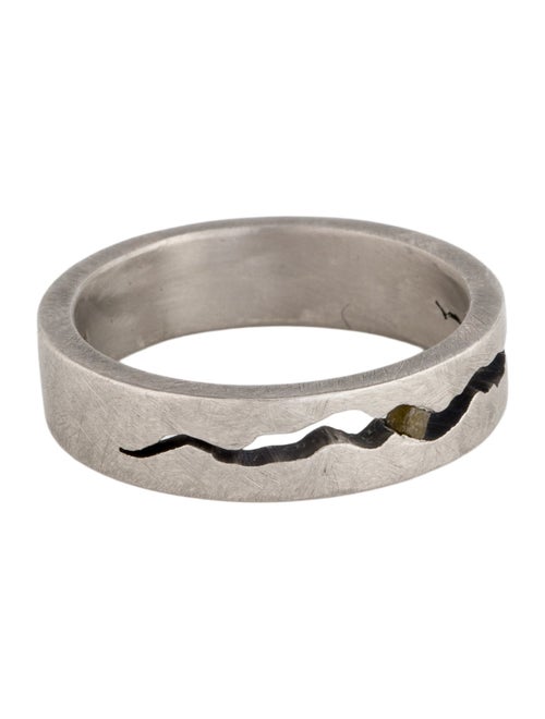 Todd Reed Palladium Raw Diamond Cube Brushed Band