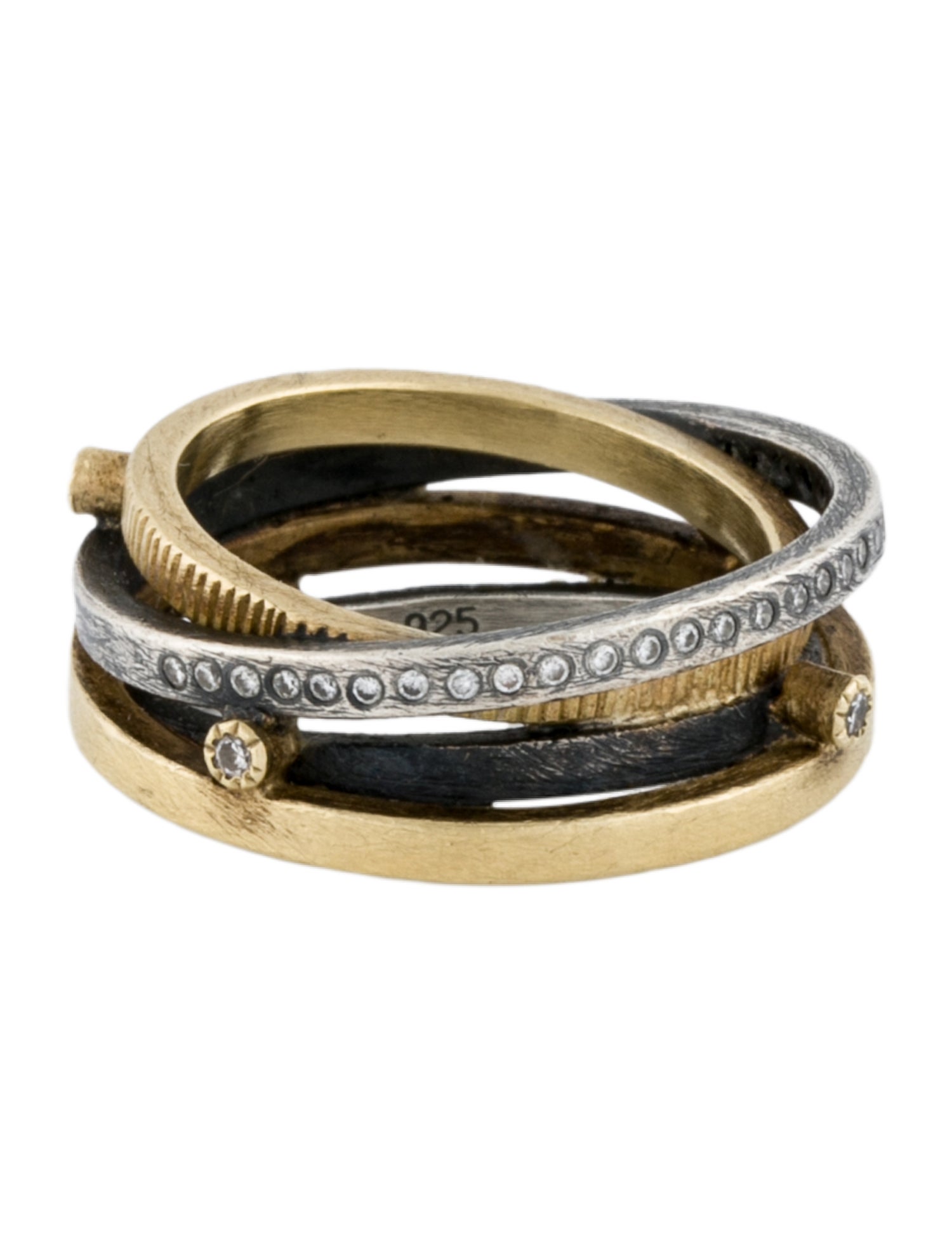 Todd Reed 18K Diamond Crossover Band