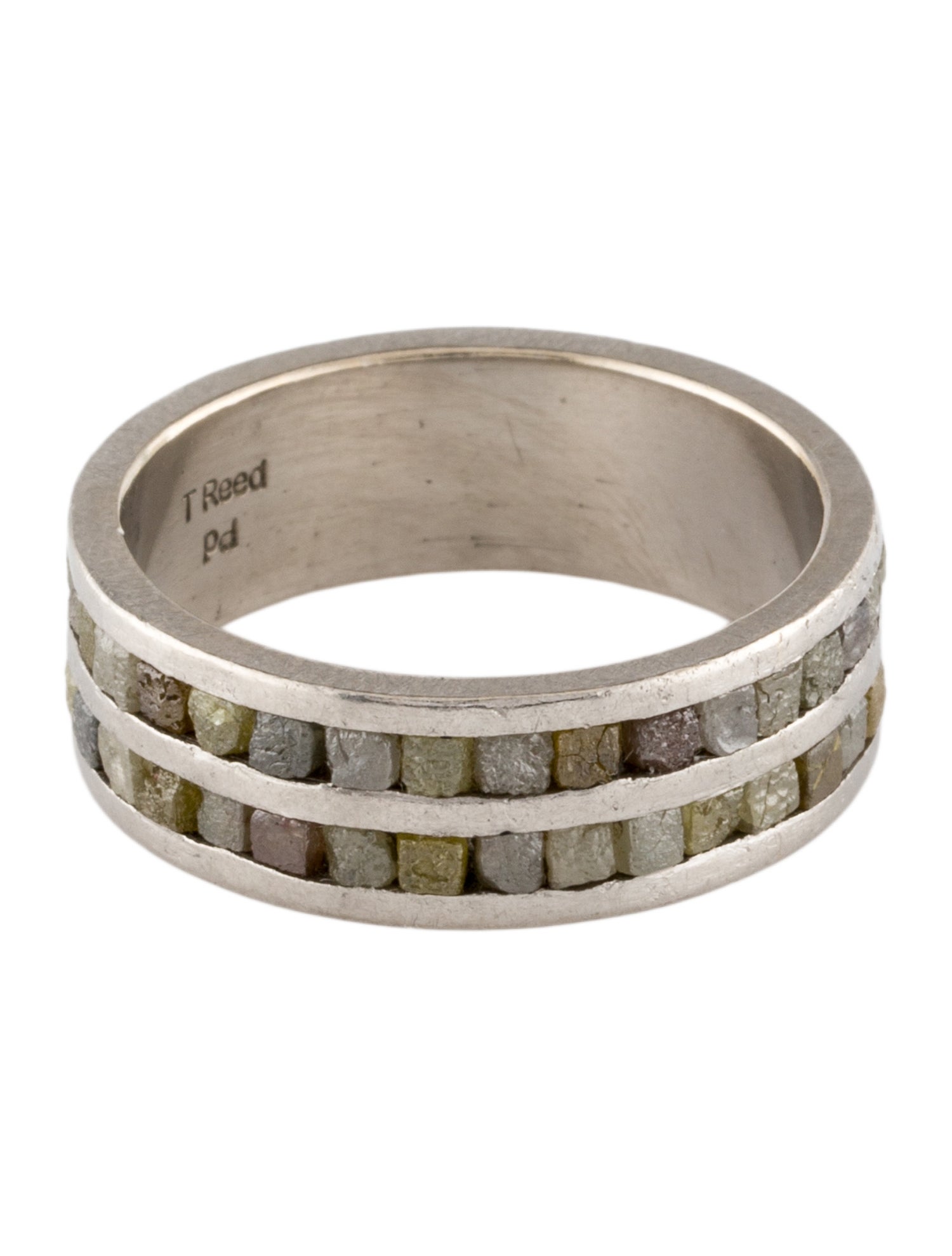 Todd Reed Palladium Diamond Double Row Eternity Band