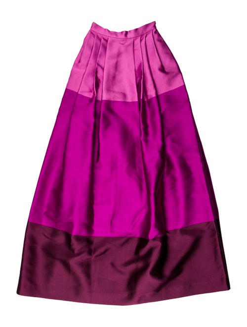 Temperley London A-line Colorblock Maxi Skirt Pink