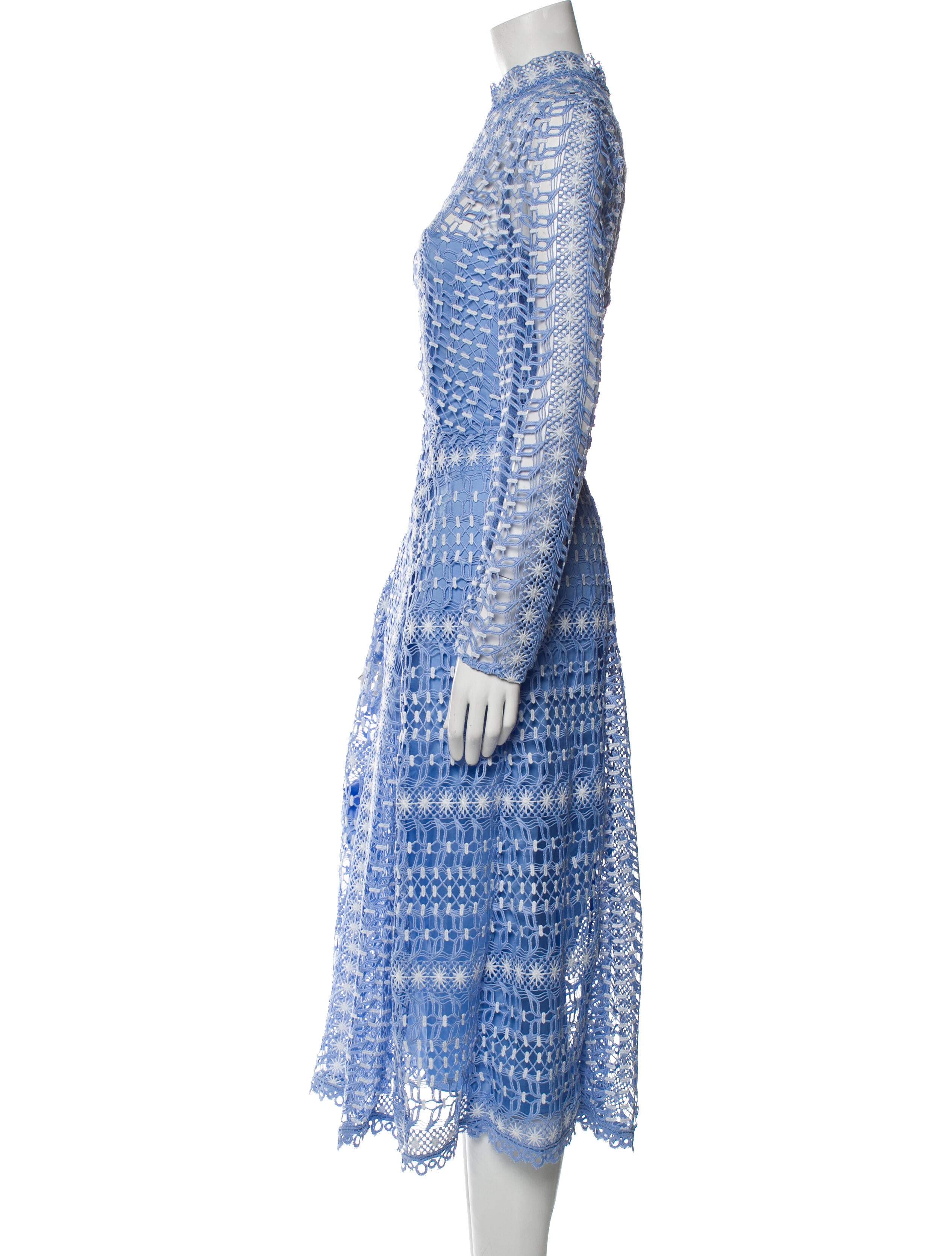 Temperley London Lace Pattern Long Dress - Blue Dresses, Clothing -  TEM33594 | The RealReal
