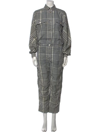 Temperley London Plaid Print Jumpsuit