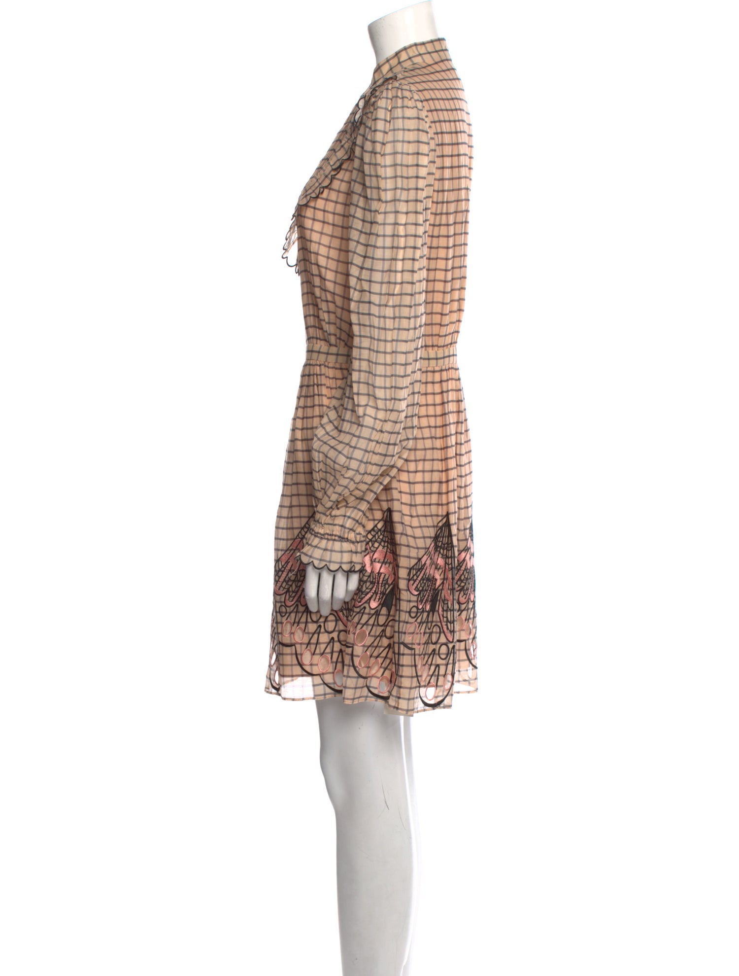 Temperley London Plaid Print Knee-Length Dress