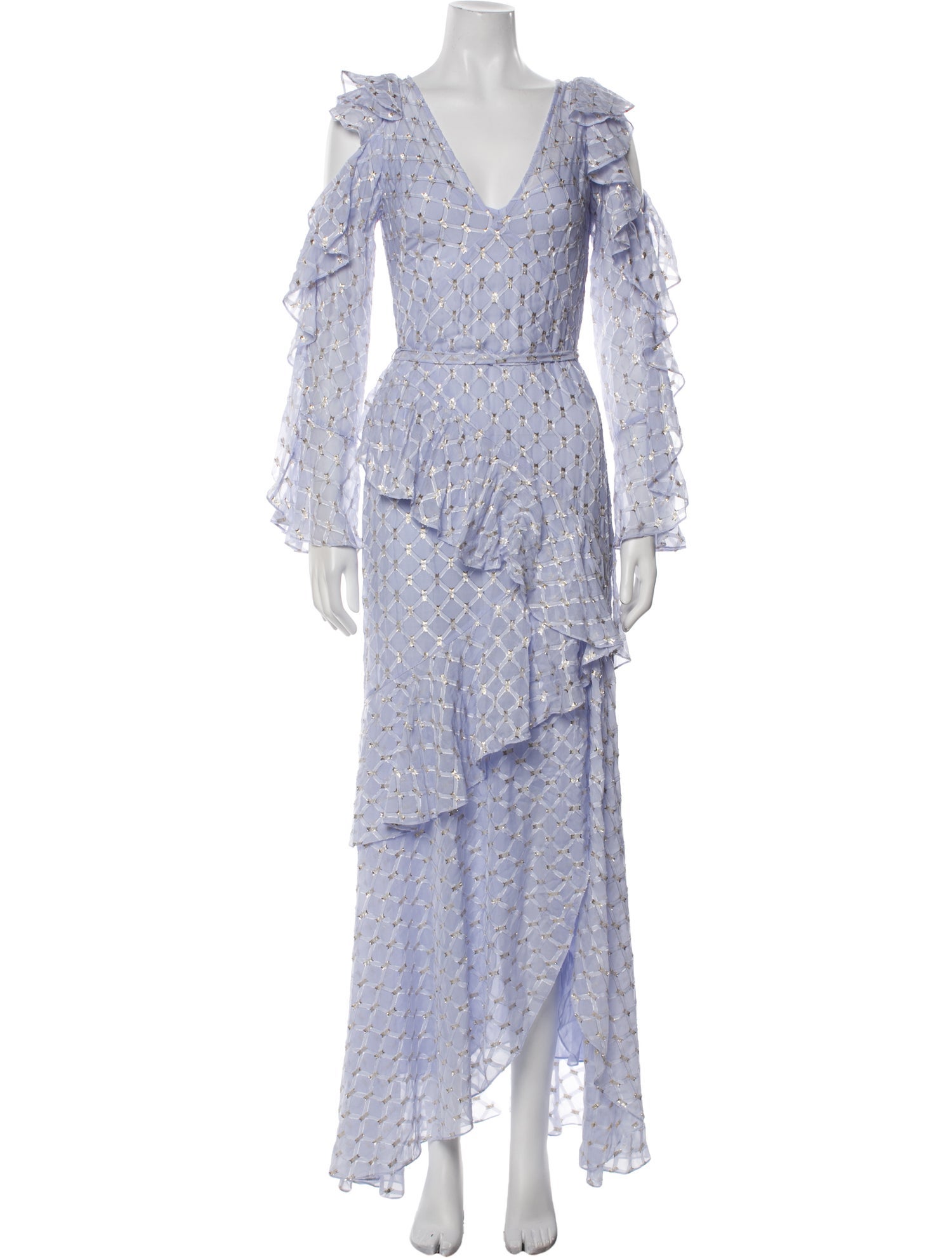 Temperley London Plaid Print Long Dress w/ Tags