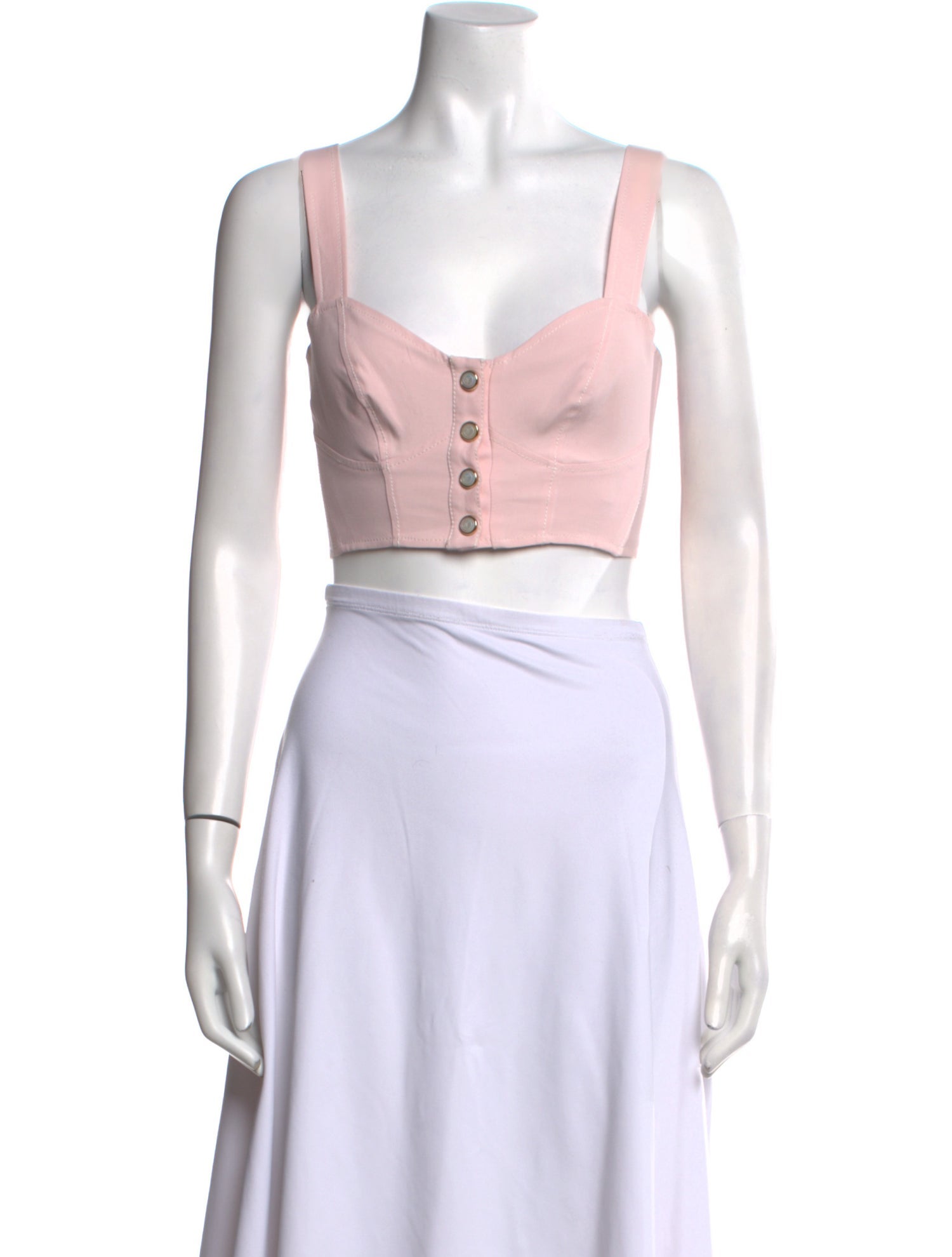 Temperley London Square Neckline Sleeveless Crop Top