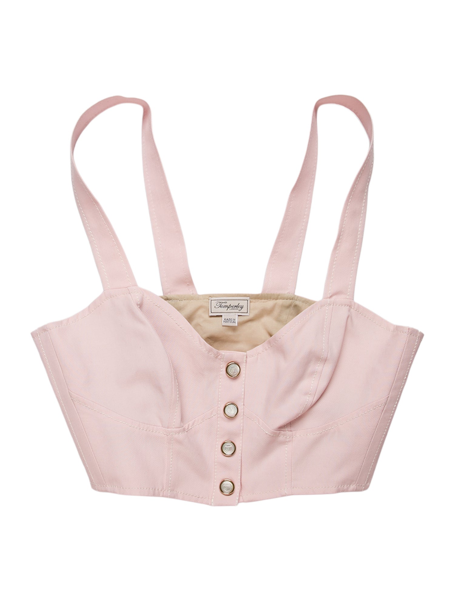 Temperley London Square Neckline Sleeveless Crop Top