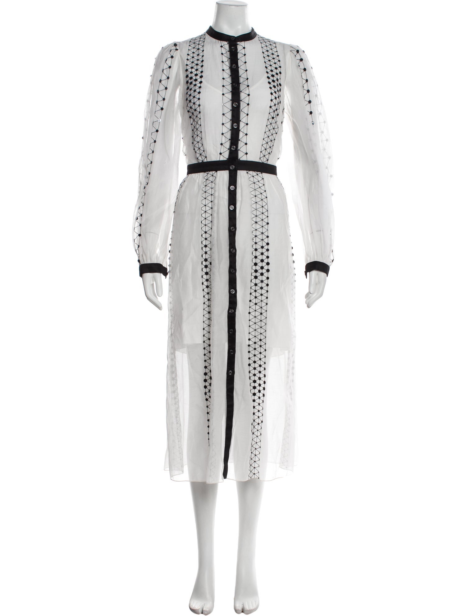 Temperley London Mock Neck Midi Length Dress