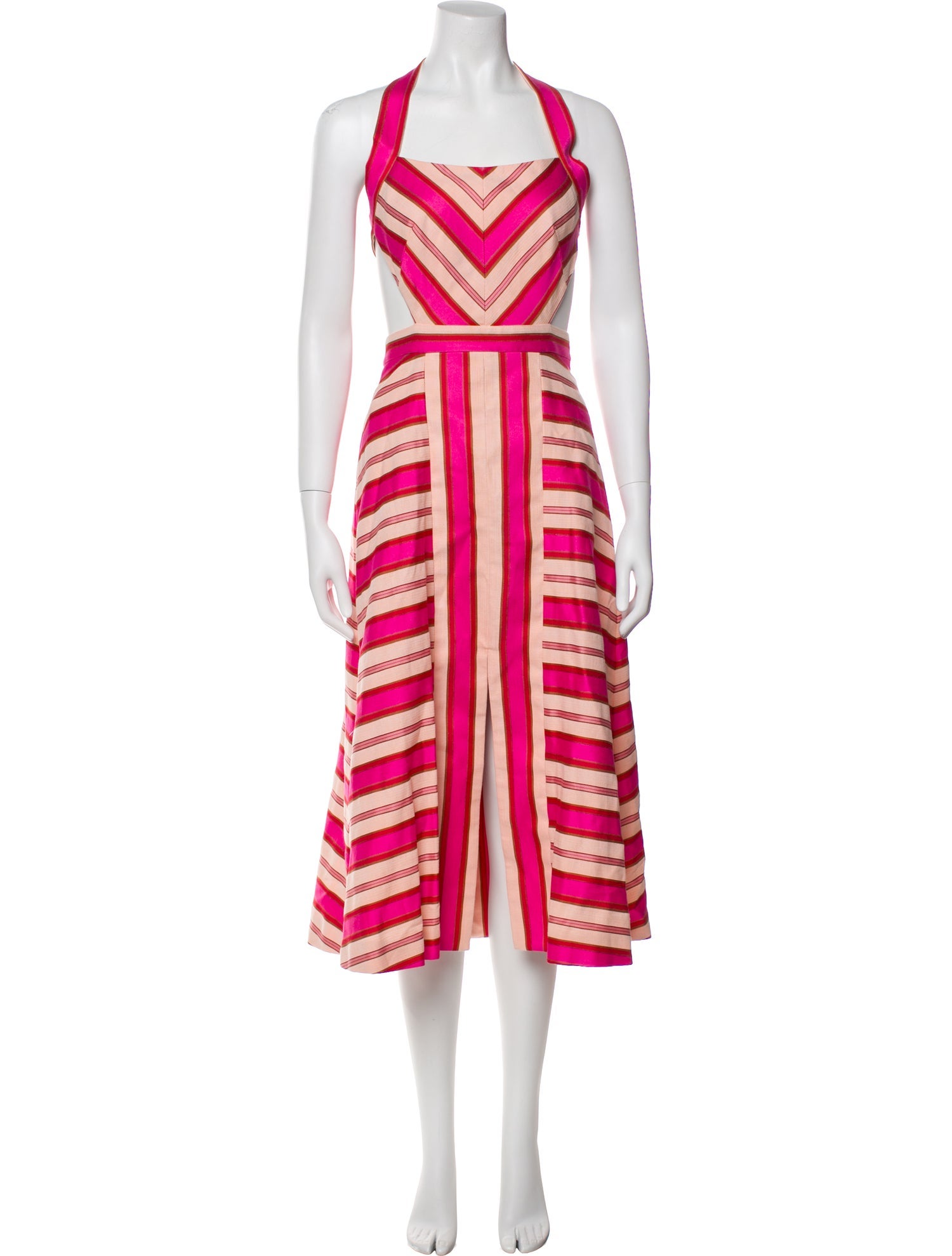 Temperley London Striped Midi Length Dress