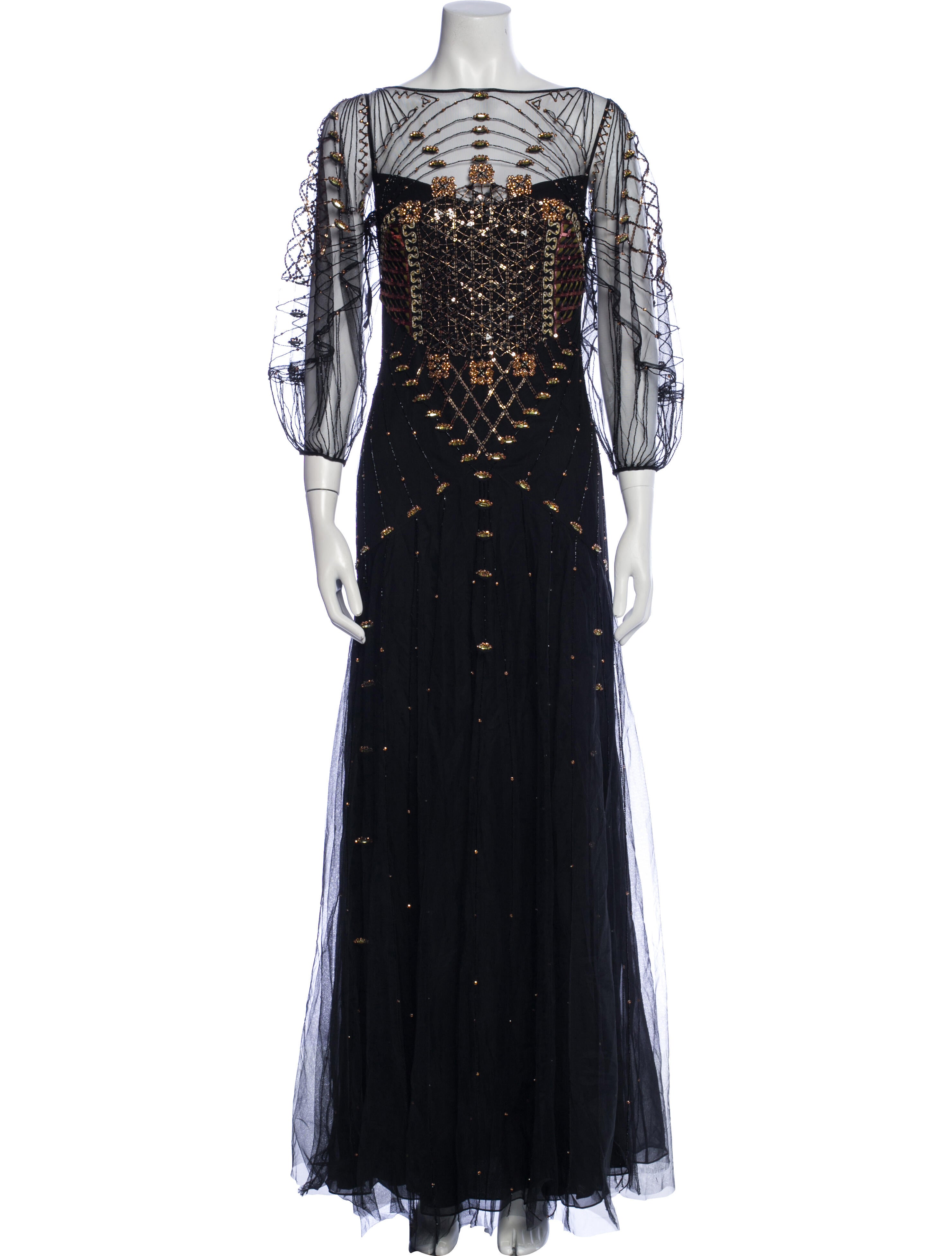 Temperley London Bateau Neckline Long Dress