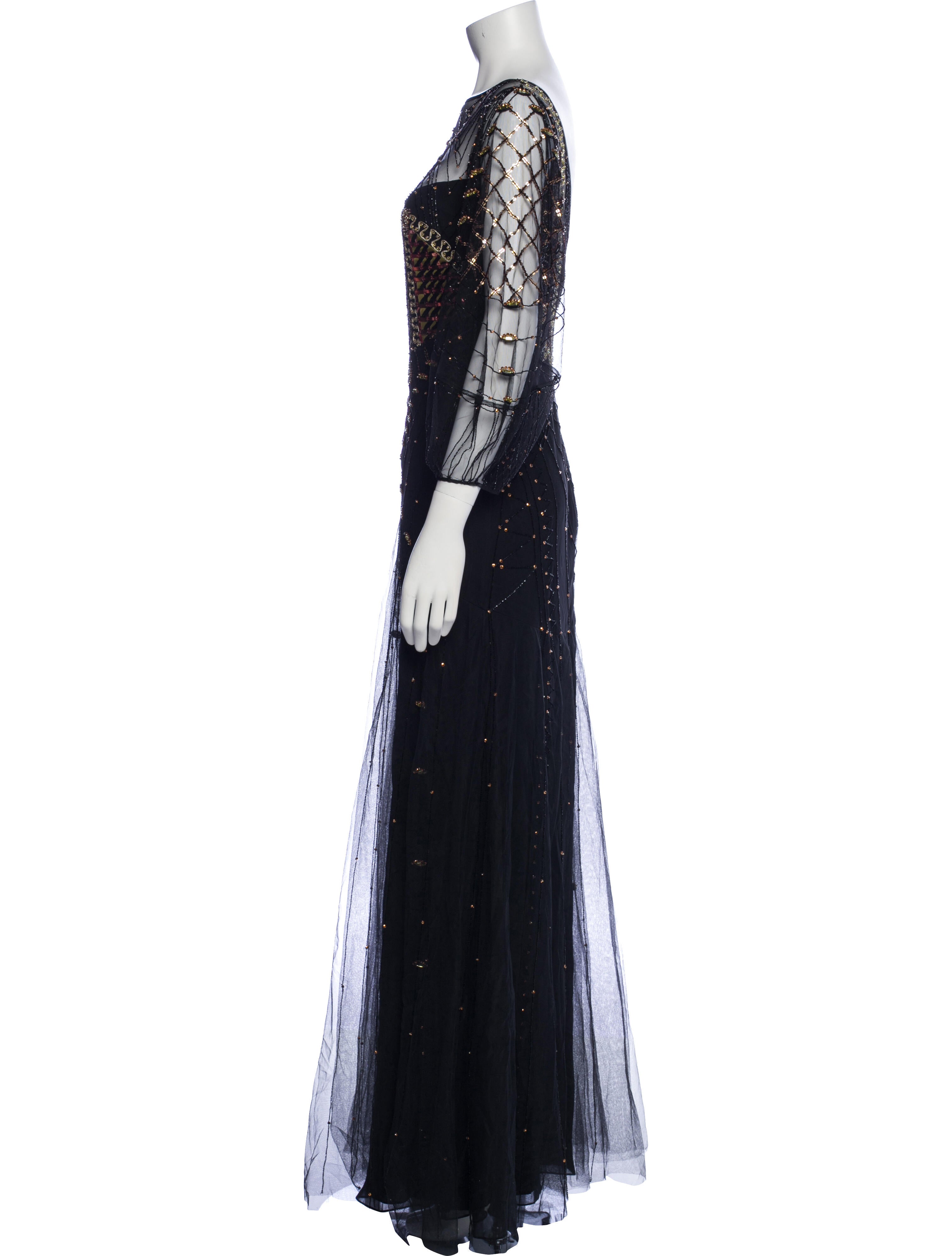 Temperley London Bateau Neckline Long Dress