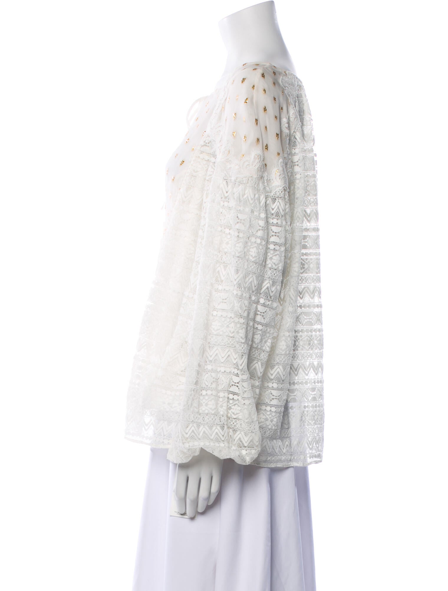 Temperley London Printed Tie Neck Blouse