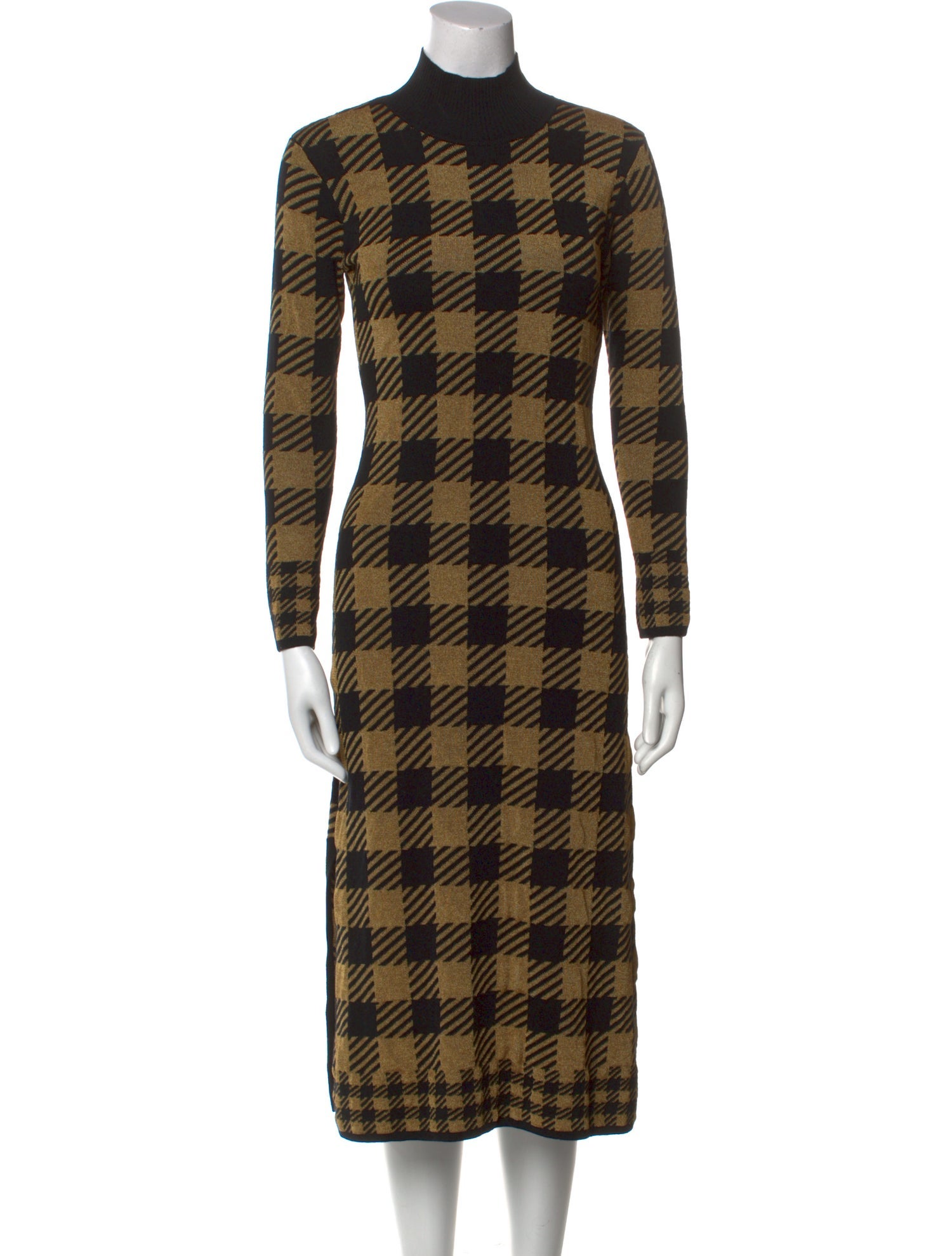 Temperley London Plaid Print Midi Length Dress