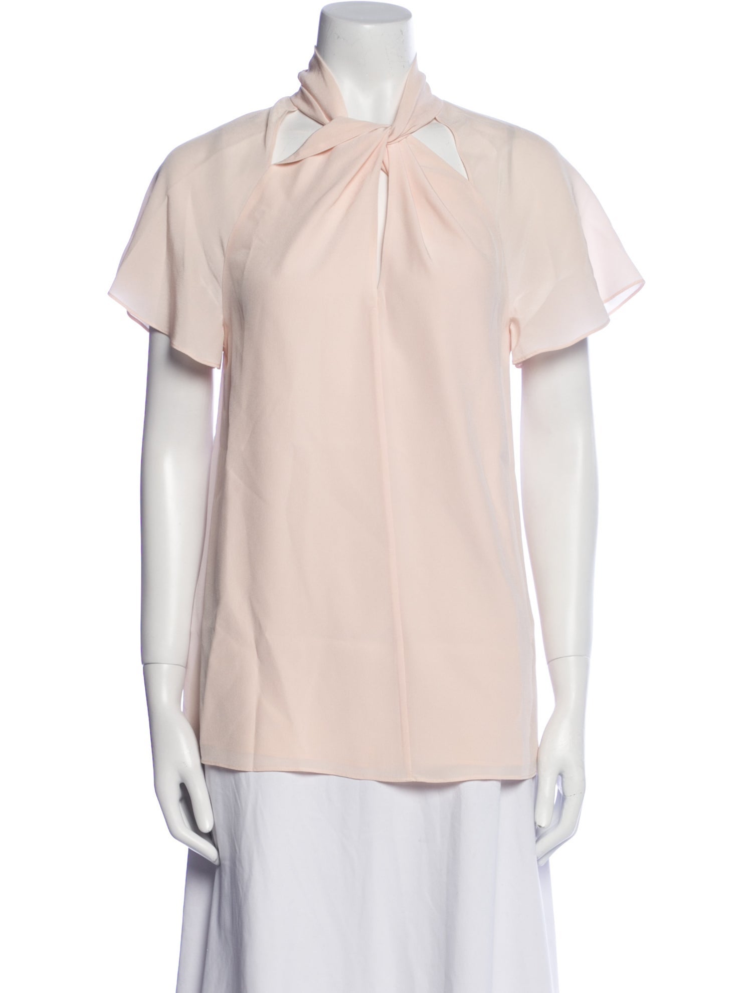 Temperley London Silk Short Sleeve Button-Up Top